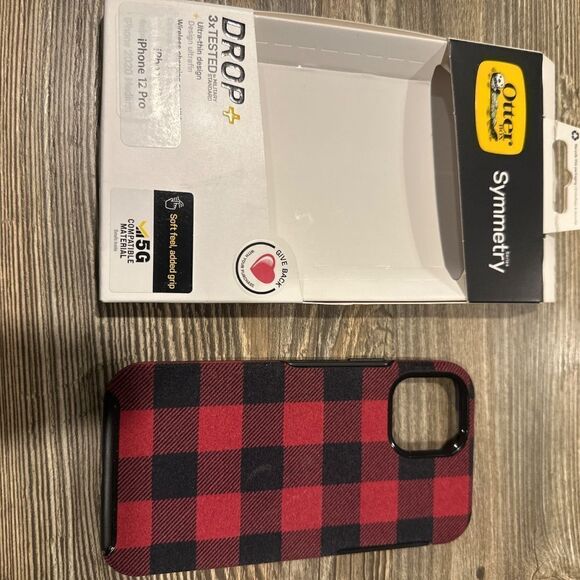 Otter box case symmetry series iPhone 12/12 Pro- Red Plaid NEW - Picture 2 of 7
